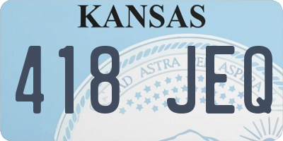 KS license plate 418JEQ