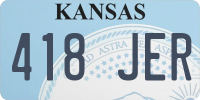 KS license plate 418JER