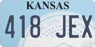 KS license plate 418JEX