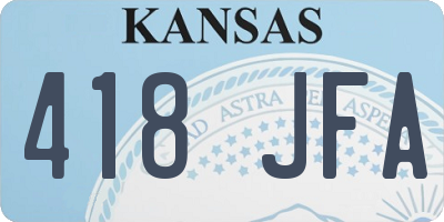 KS license plate 418JFA