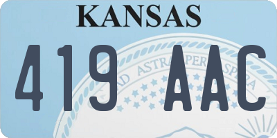 KS license plate 419AAC