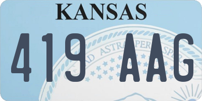 KS license plate 419AAG