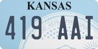 KS license plate 419AAI