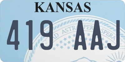 KS license plate 419AAJ