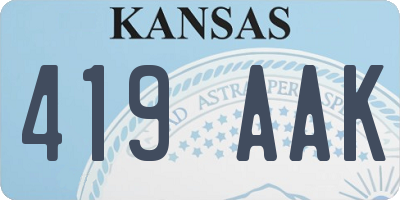 KS license plate 419AAK