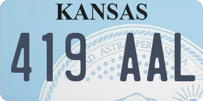KS license plate 419AAL