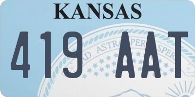 KS license plate 419AAT