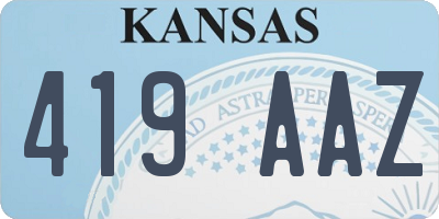 KS license plate 419AAZ