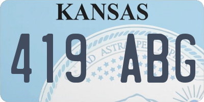KS license plate 419ABG