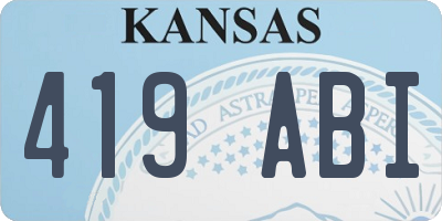 KS license plate 419ABI