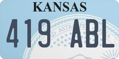KS license plate 419ABL