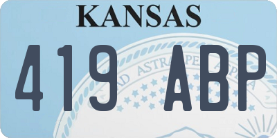 KS license plate 419ABP