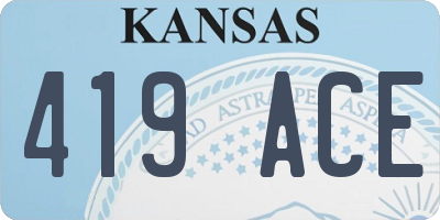 KS license plate 419ACE