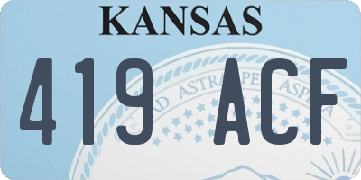 KS license plate 419ACF