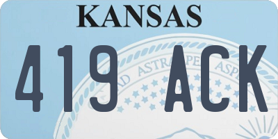 KS license plate 419ACK