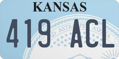 KS license plate 419ACL