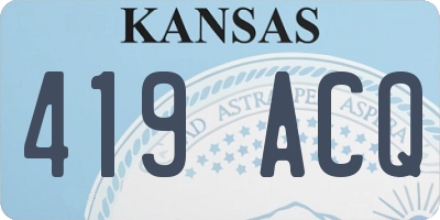KS license plate 419ACQ