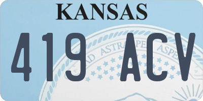KS license plate 419ACV