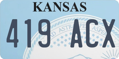 KS license plate 419ACX