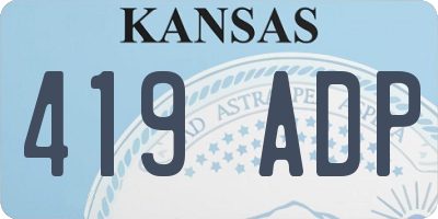 KS license plate 419ADP