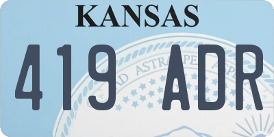 KS license plate 419ADR