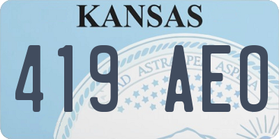 KS license plate 419AEO