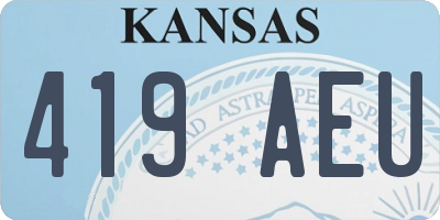 KS license plate 419AEU
