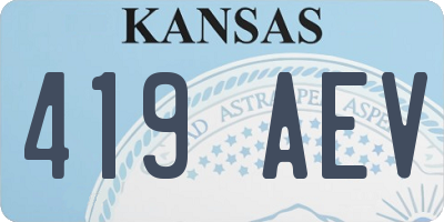 KS license plate 419AEV