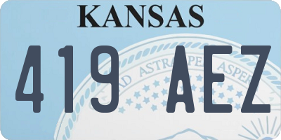 KS license plate 419AEZ