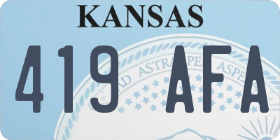 KS license plate 419AFA