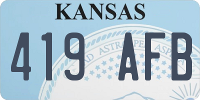 KS license plate 419AFB
