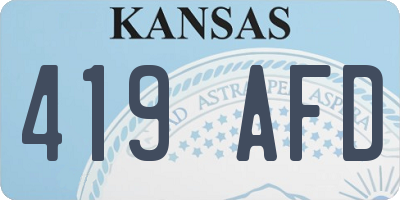 KS license plate 419AFD