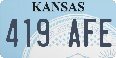 KS license plate 419AFE