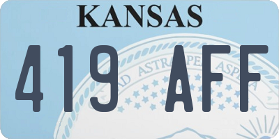KS license plate 419AFF