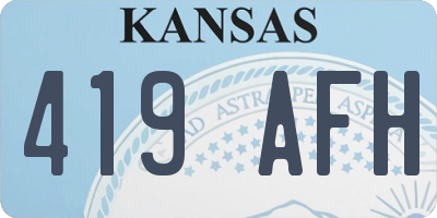 KS license plate 419AFH