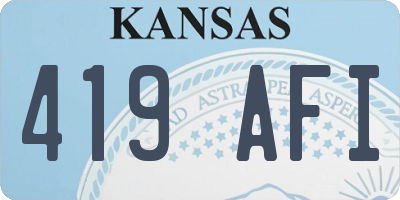 KS license plate 419AFI
