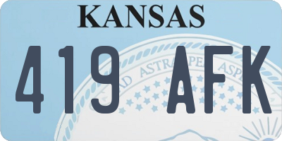 KS license plate 419AFK