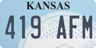 KS license plate 419AFM