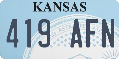 KS license plate 419AFN
