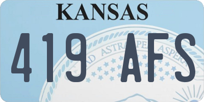 KS license plate 419AFS