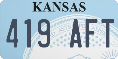 KS license plate 419AFT