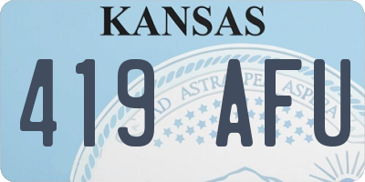 KS license plate 419AFU