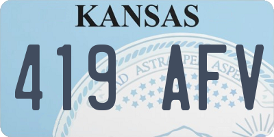 KS license plate 419AFV