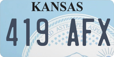KS license plate 419AFX