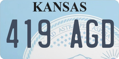 KS license plate 419AGD