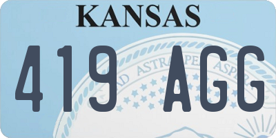 KS license plate 419AGG