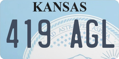 KS license plate 419AGL