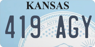 KS license plate 419AGY