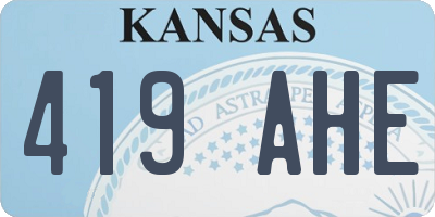 KS license plate 419AHE