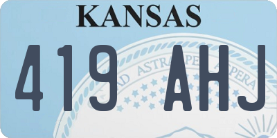 KS license plate 419AHJ